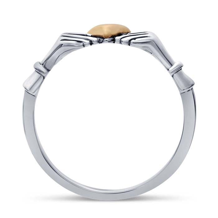 Sterling Silver Claddagh Ring with Bronze Heart