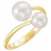 Sterling Silver Pearl Bypass Ring Mounting (7.5-8mm)