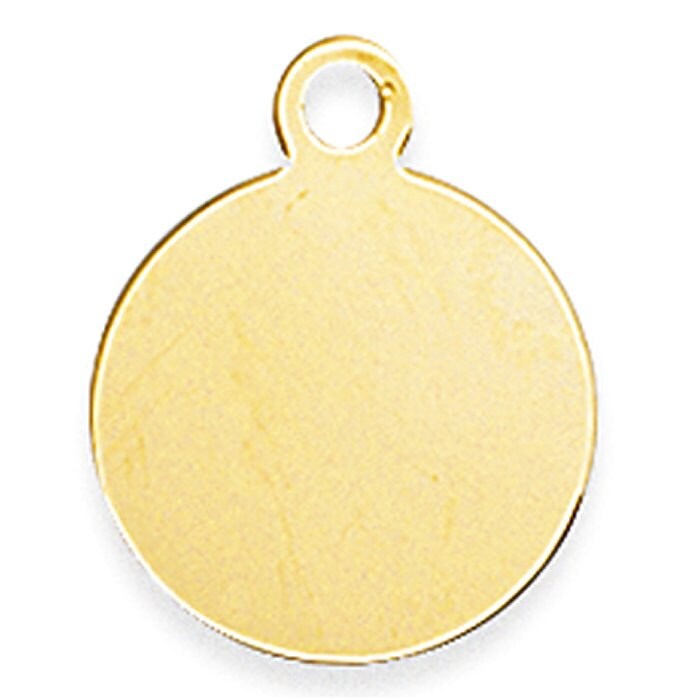 14K Yellow Gold Round Disc Charm 2 sizes available