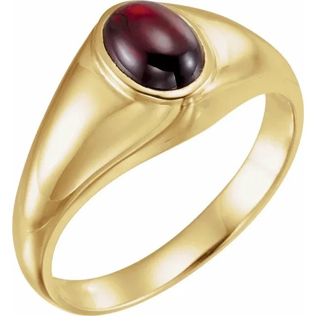 Sterling Silver Men's Ring, Oval 7x5 Bezel Mounting