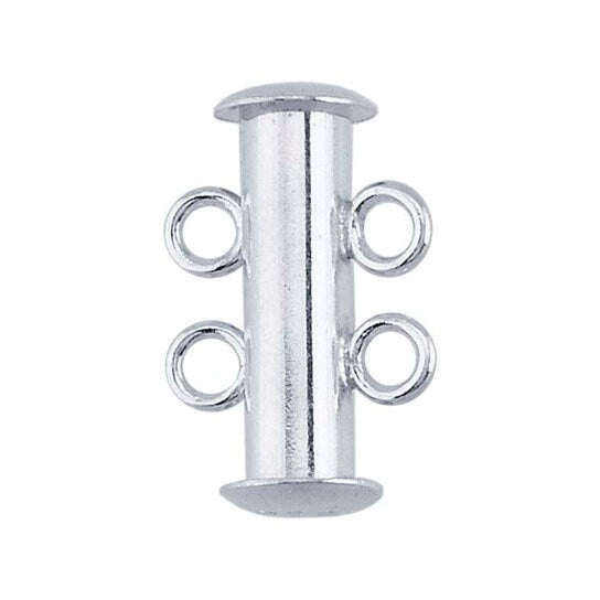 Sterling Silver Strand Tube Slide Clasp, choose 2 or 3 strands