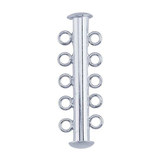 Sterling Silver Strand Tube Slide Clasp, choose 2 or 3 strands