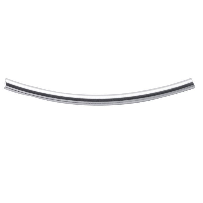 Sterling silver curved tube beads, 3 sizes available