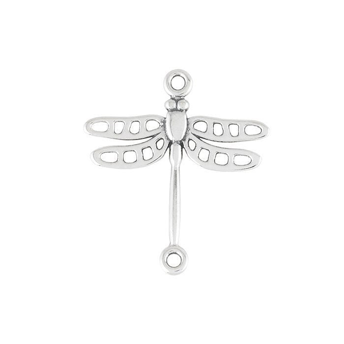 1 small sterling silver dragonfly link component