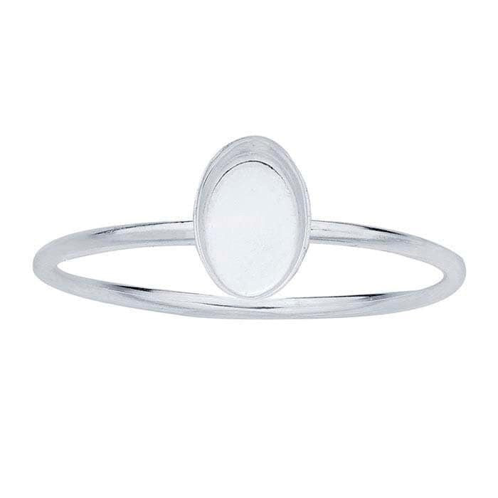 Sterling Silver Oval Cabochon Ring Mounting, choose your setting size and finger size