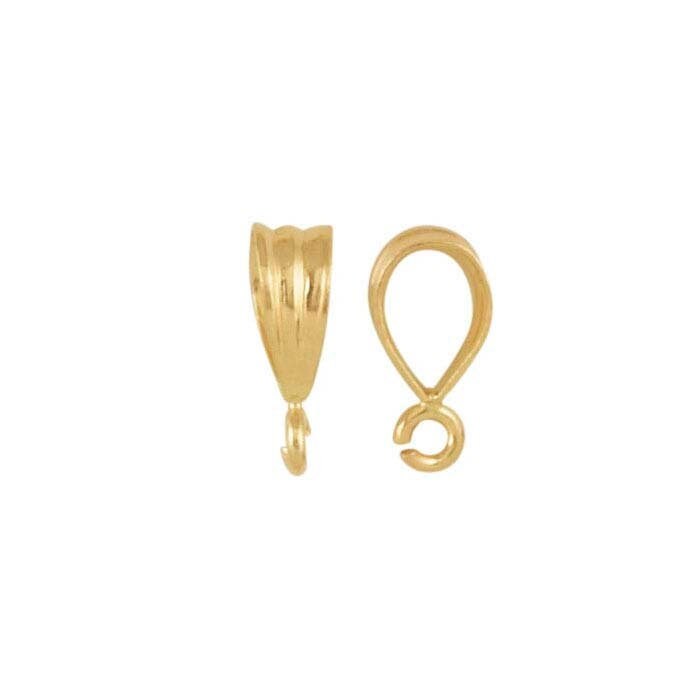 14k yellow gold pendant bail with open ring 9.5 x 3mm