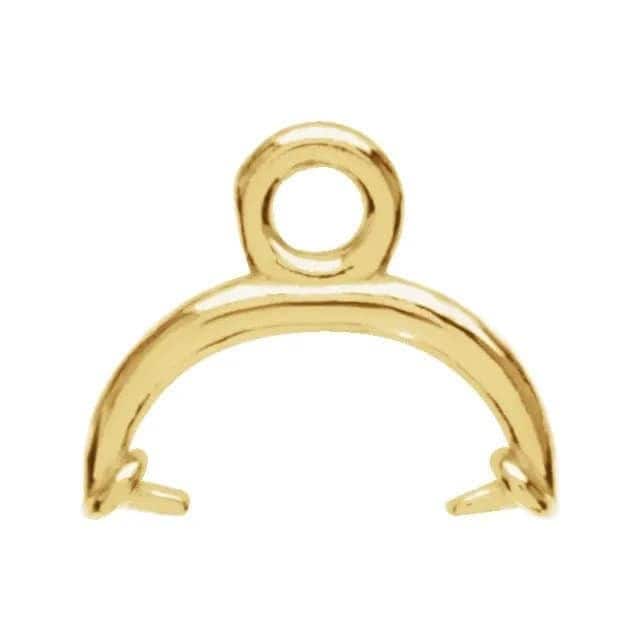 14k Gold Briolette Dangle Bail Mounting: 4-5mm Gemstone Pendant