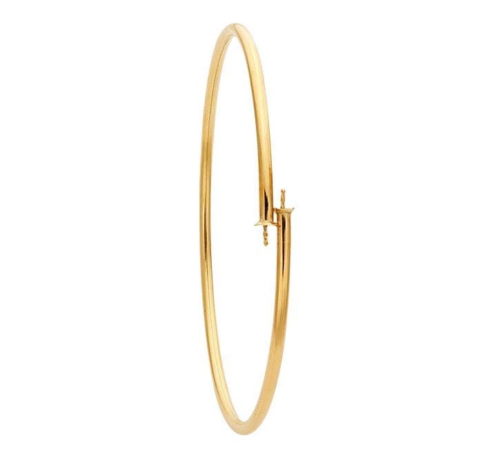 14/20 yellow gold-filled flex tube bangle bracelet with pearl cups and pegs