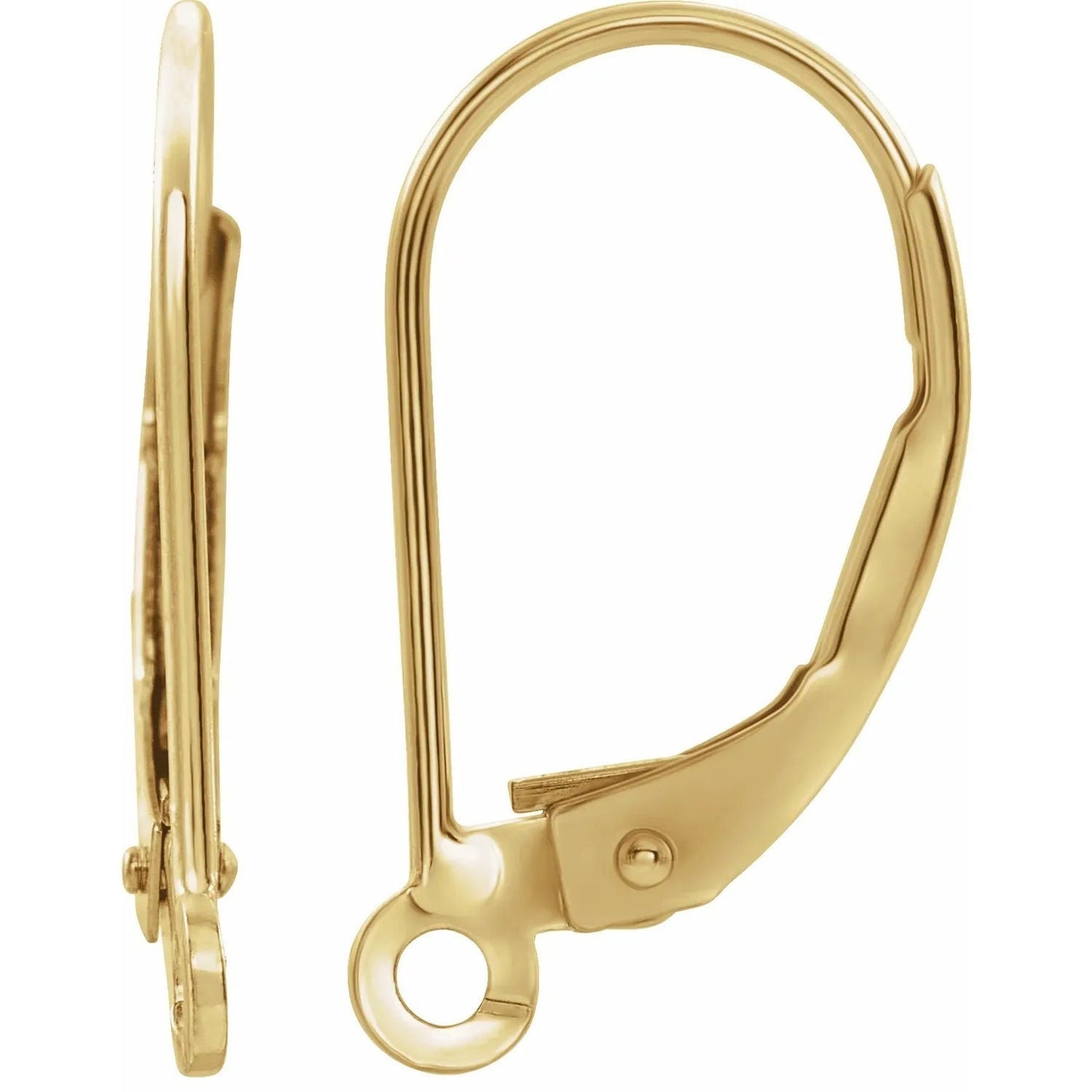 Sterling Silver Lever Back Earring Wire with Open Ring (Pair)