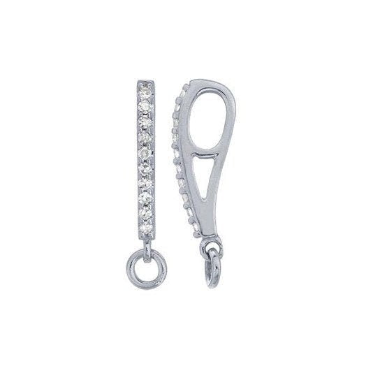 14K Gold Diamond-Set Pendant Bail with Ring, choose yellow or white gold