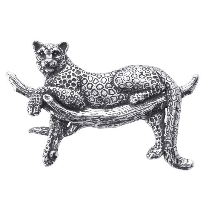 Sterling silver spotted leopard festoon pendant