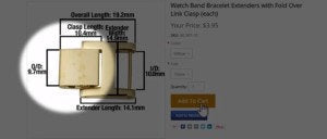 Stainless Steel Watchband Extender: Fold Over Clasp, 3-16mm