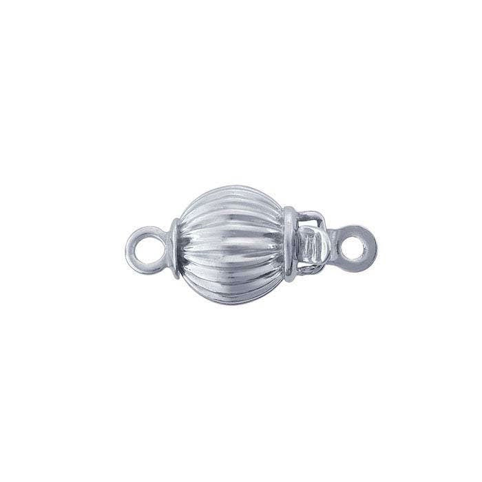 14K Yellow or White Gold Corrugated Bead Safety Clasp, choose your size