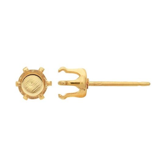 6-prong Snap-set Post Earrings in 14/20 Gold Filled, 3 sizes available