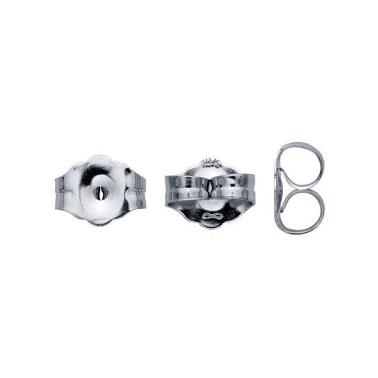 14k White Gold Ball Post Earring with Open Ring (4mm)