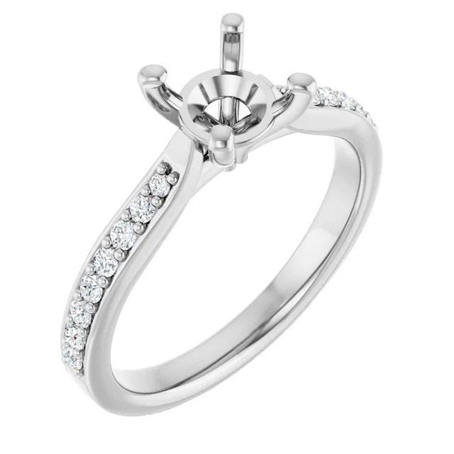 14K Gold Lab-Grown Diamond Engagement Ring Setting (1/4 CTW)