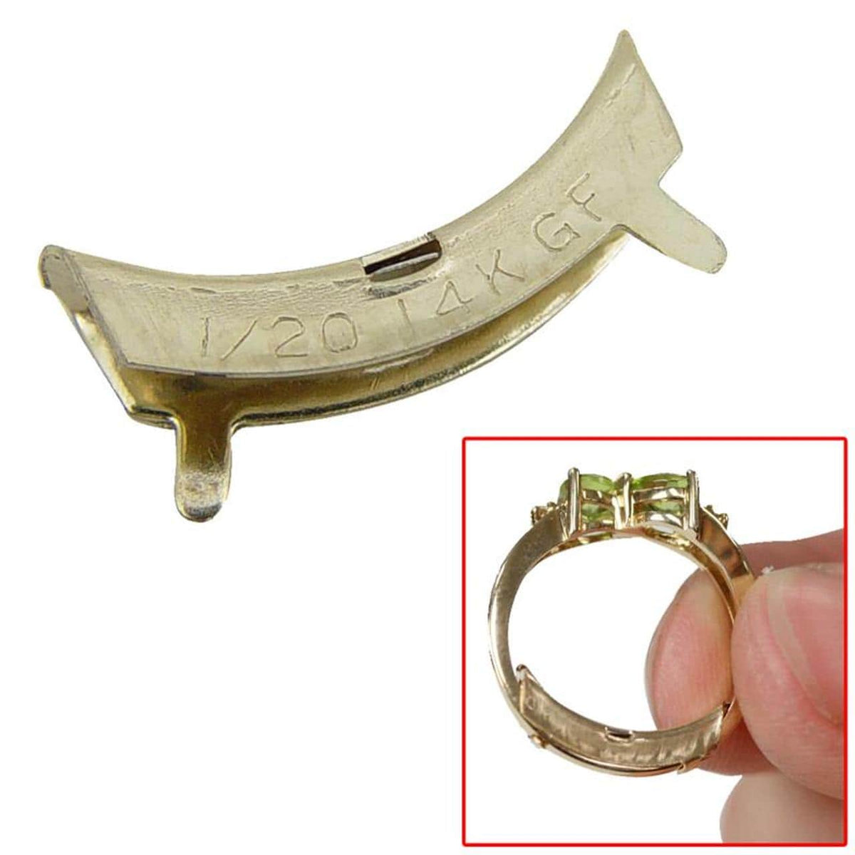 Ring size adjuster in 14k yellow or white gold filled, 4 shank widths available