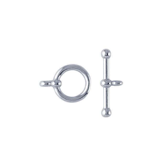 Sterling Silver Ball-End Toggle Clasp, 14.8mm or 12.7mm