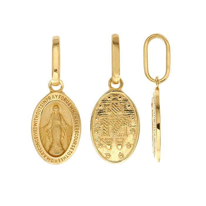 14KY Yellow Gold Miraculous Medal Pendant