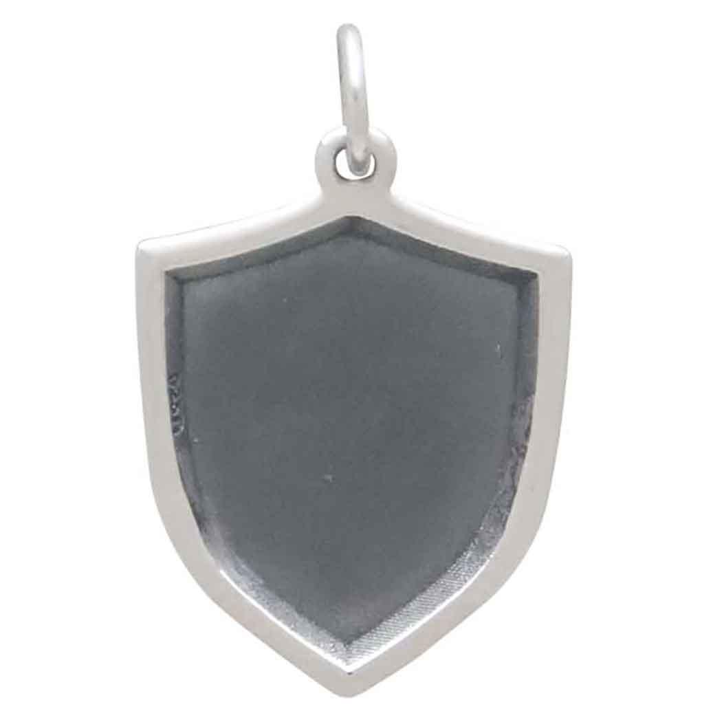 Sterling Silver Shield Charm 23x15mm