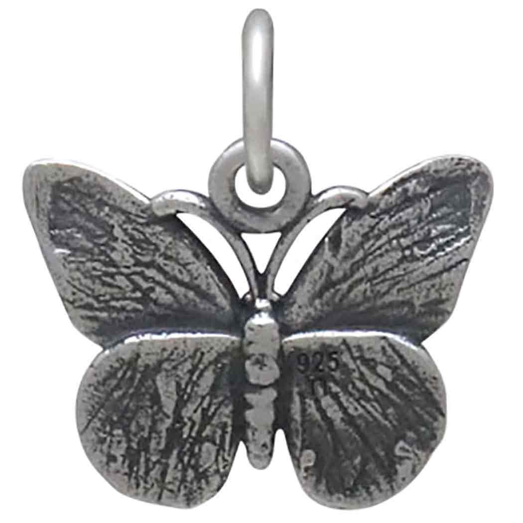 Sterling Silver Monarch Butterfly Charm 14x13mm