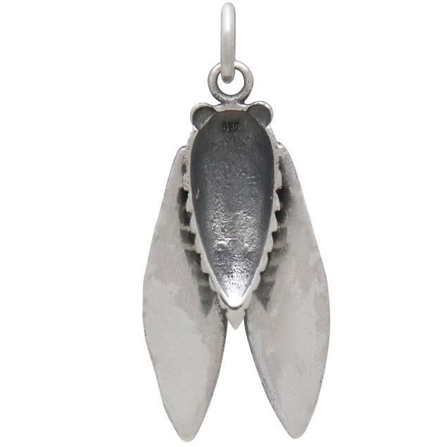 Sterling Silver Cicada Charm 28x11mm