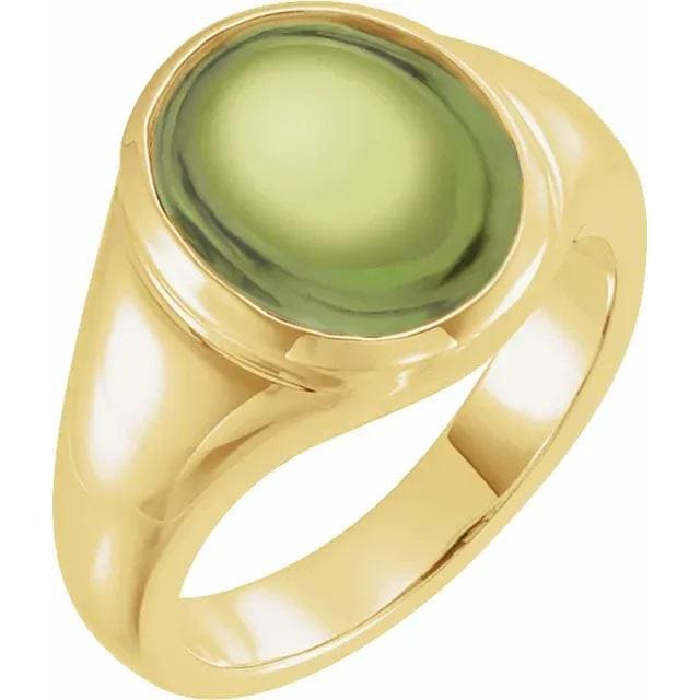 Oval Bezel-Set Ring Mounting: Sterling Silver or 14 k Gold