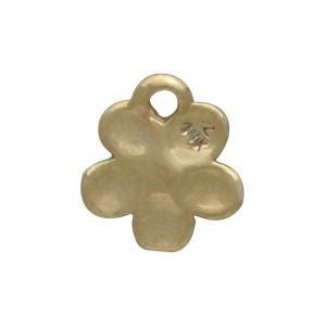 Solid 14K Gold Cherry Blossom Charm 7x6mm no jumpring