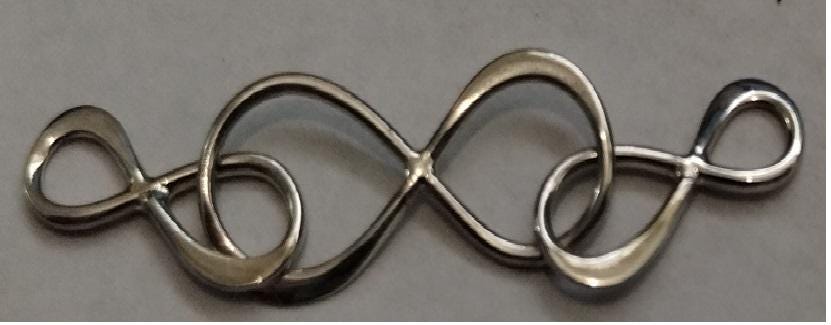 Sterling Silver Infinity Necklace or Bracelet Center 38x9mm