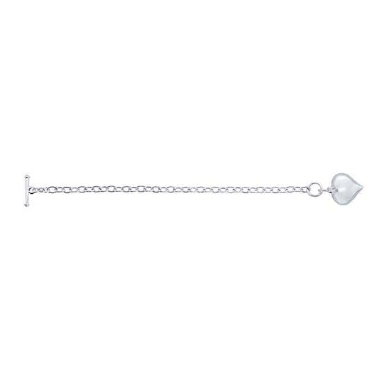 Sterling Silver 5.2mm Cable Chain Bracelet with Puff Heart Charm