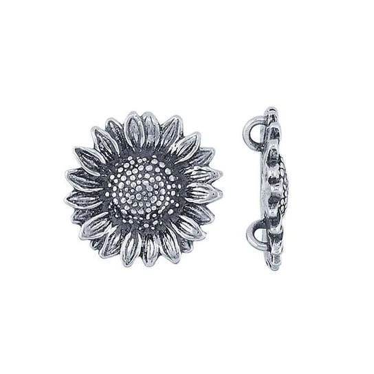 Sterling Silver Sunflower Festoon Pendant with Hidden Bails