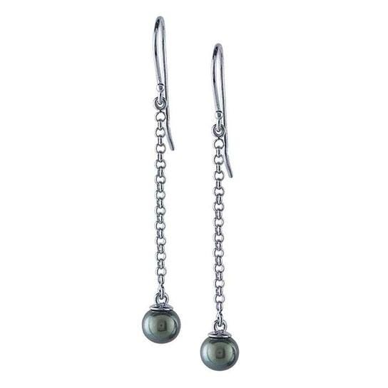 Sterling Silver Pearl Ear Wire with Chain: 3.9mm Cup, DIY Jewelry
