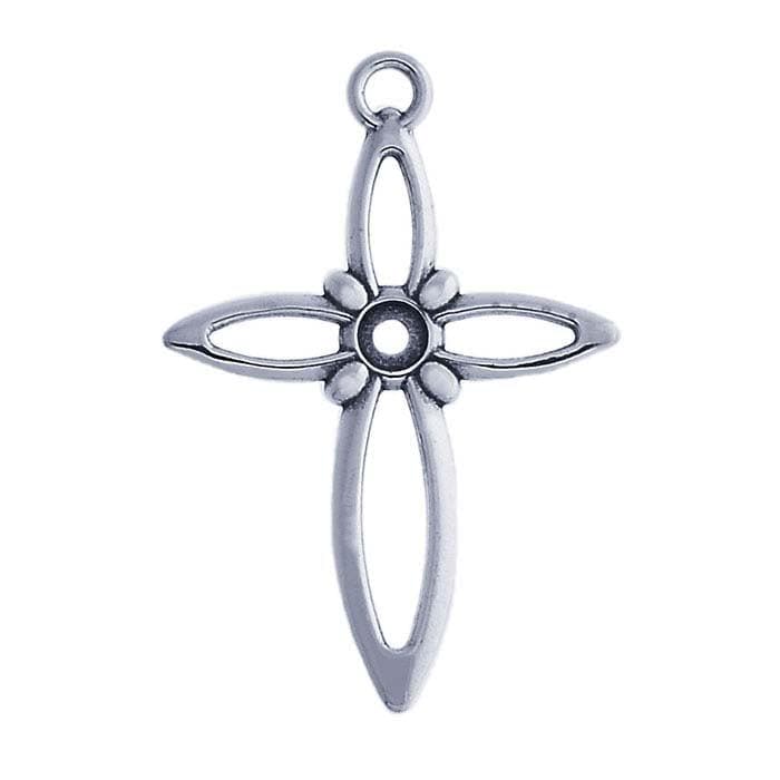Sterling Silver Open Cross Pendant Mounting