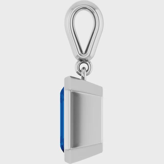 Emerald Cut Pendant Mounting, choose your size, choose Sterling Silver, 14k Gold, or 14k White Gold
