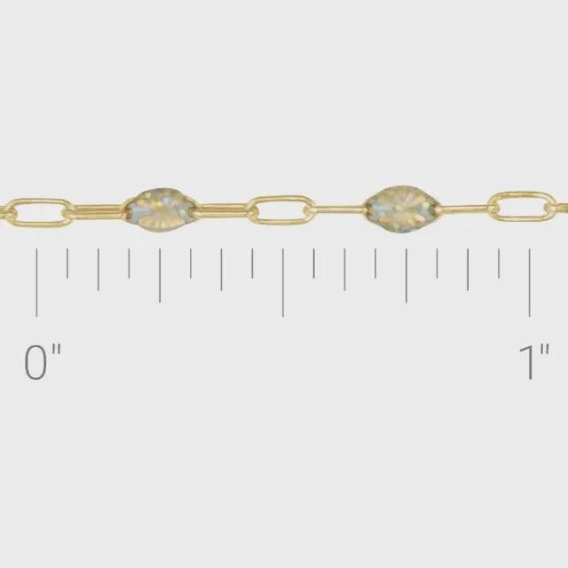 14K Yellow Gold-Filled 1.6 mm Enamel Bead Paperclip-Style Chain, choose your color and length