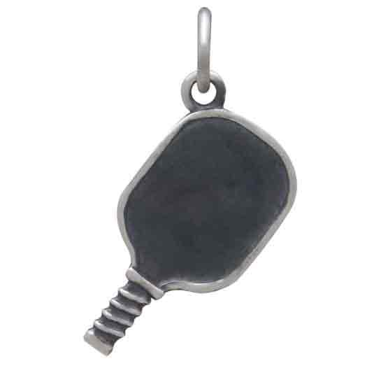 Sterling Silver Pickleball Paddle and Ball Charm 22x9mm
