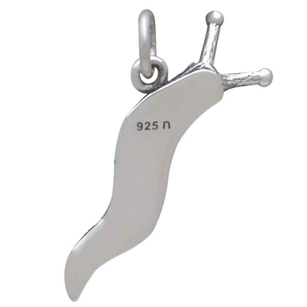 Sterling Silver Banana Slug Charm 12x23mm