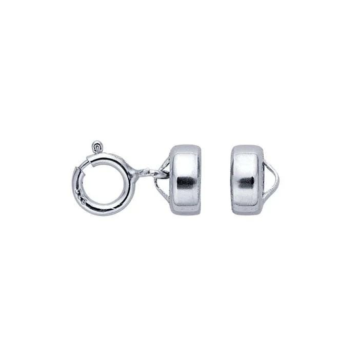 Sterling Silver 16.2 x 5mm Magnetic Clasp Converter with Spring Ring