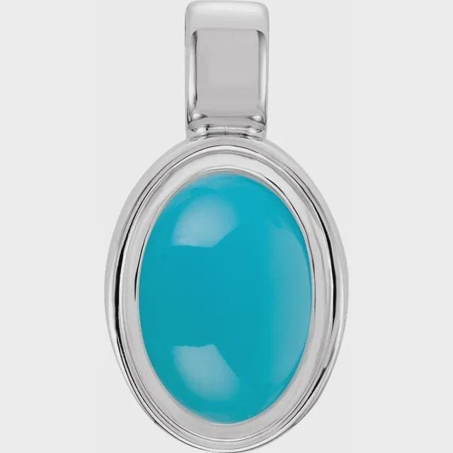 Oval Bezel-Set Cabochon Charm/Pendant Mounting, in Sterling Silver and 14k Gold, 5 sizes available