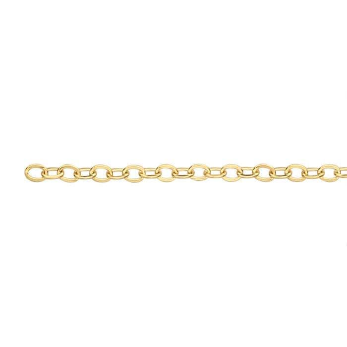14/20 Yellow Gold-Filled 1.4mm Flat Oval Cable Chain in 16 or 18 inch length