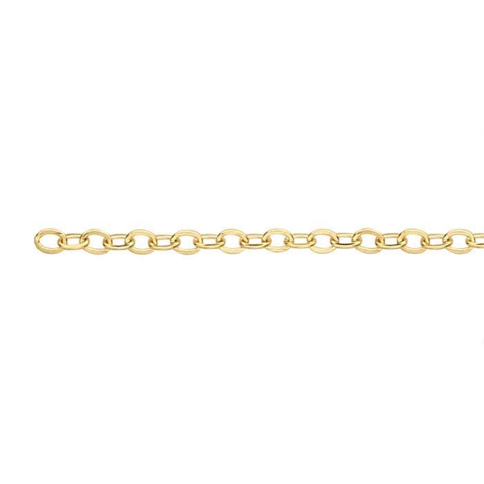 14/20 Yellow Gold-Filled Flat Oval Cable Chain, 1.4mm