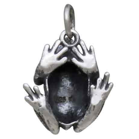 Sterling Silver Dimensional Frog Charm 18x12mm