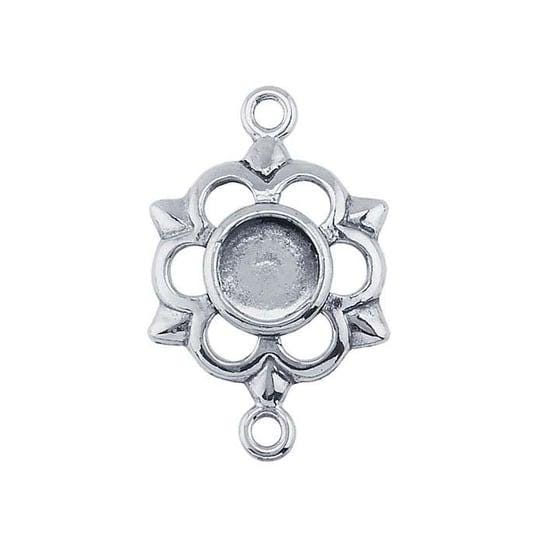 Sterling Silver 6mm Round Daisy Link Cabochon Component Mounting