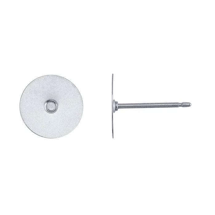 Sterling Silver Ear Post with 9.6mm Pad