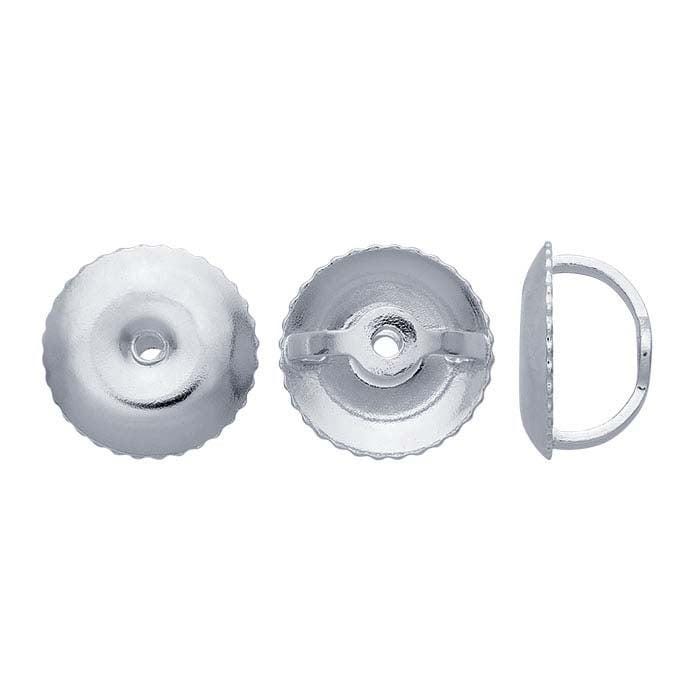 14K Yellow or White Gold 6.4mm Threaded Ear Nut, sold in 1 pcs.