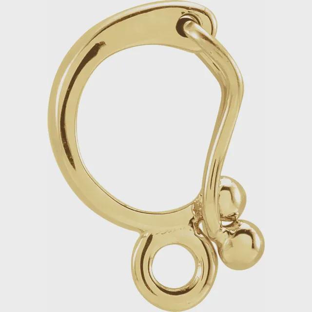 14K Yellow Gold 6.5x4.5 mm ID Tapered Enhancer with Ring