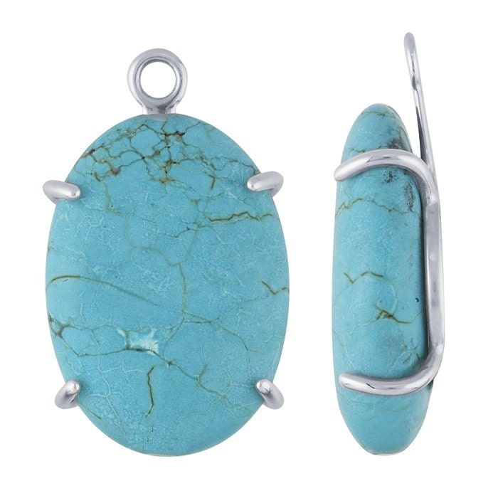 Sterling Silver Freeform Pendant Component Mounting, 4-Prong