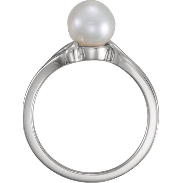 Sterling Silver Pearl Ring Mounting: 7mm, 14k Gold Option