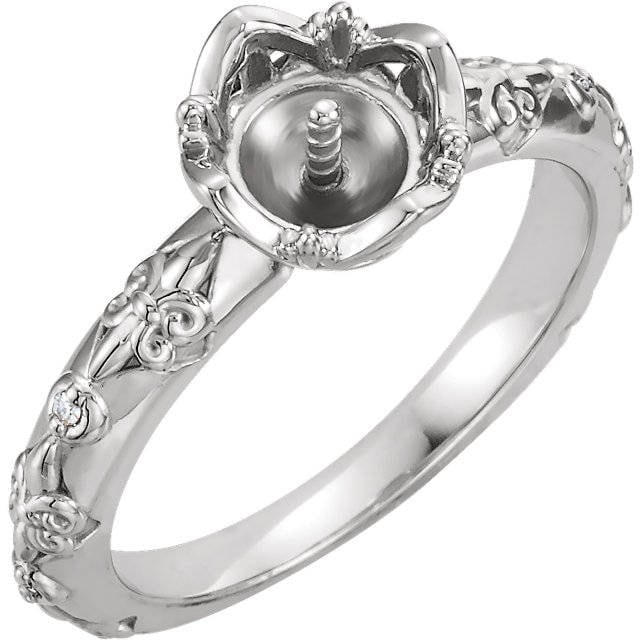 Vintage-Inspired Pearl Ring, choice of Silver or 14k Gold, unset or semi set