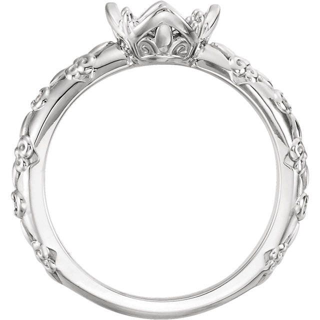 Vintage-Inspired Pearl Ring, choice of Silver or 14k Gold, unset or semi set